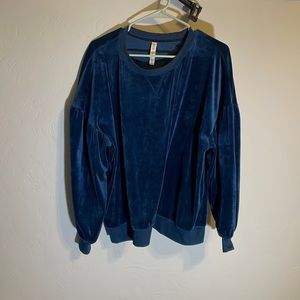 Teal velour sweatshirt with balloon sleeves from Stitch Fix